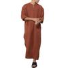 Men S Solid Color Loose Long Sleeve Robe With Pockets