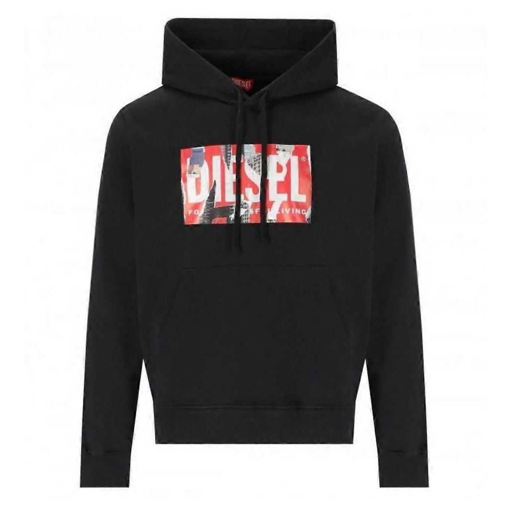 Diesel Men's Torn Logo Hoodie