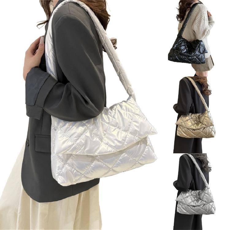 Women Down Cotton Padding Shoulder Bag Winter Messenger Bag Girls Crossbody Bag