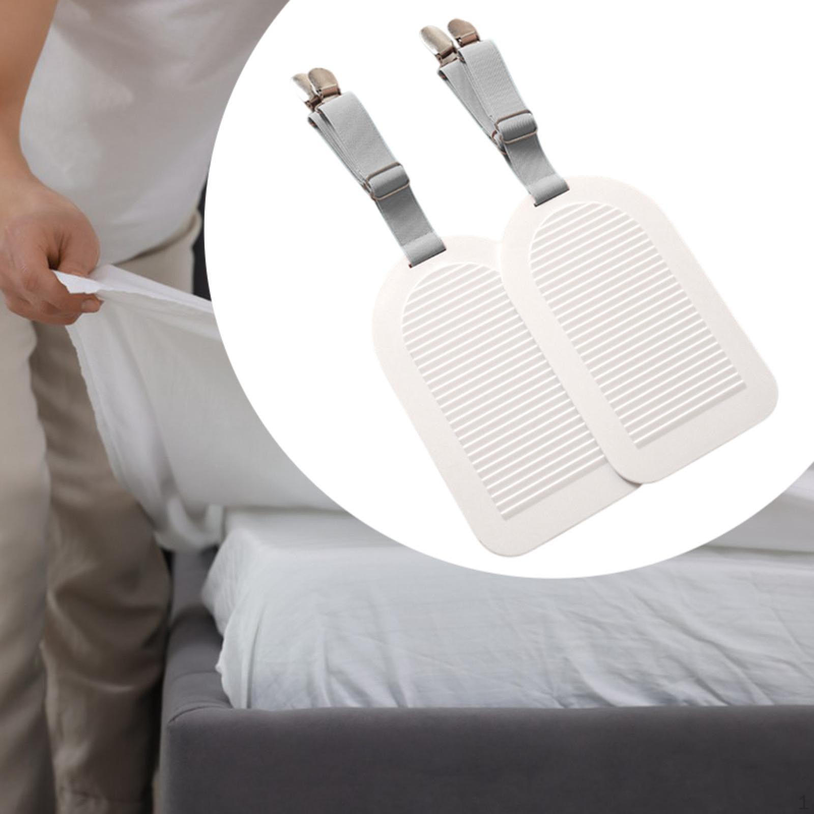 

Bed Sheet Clip Anti-Slip Portable Tightener Suspender Wrinkle Holder Gray 2pcs