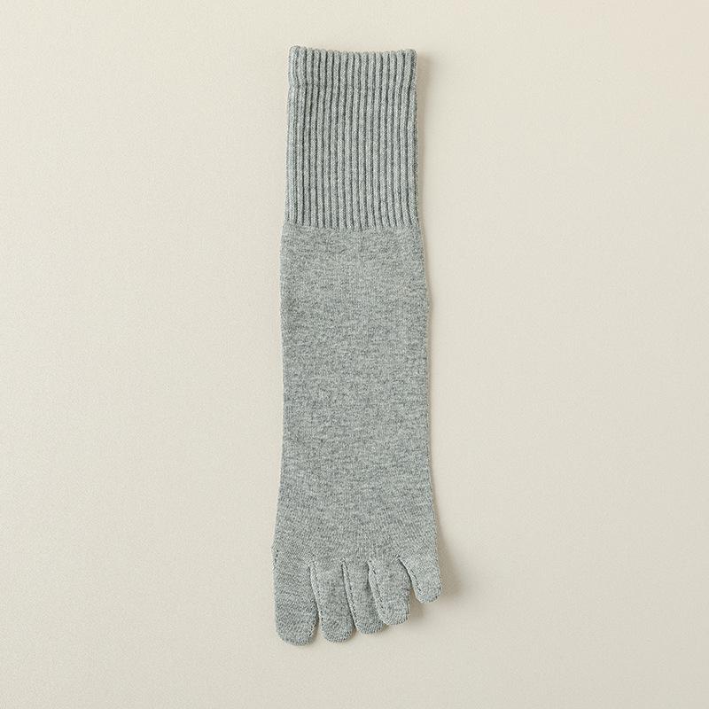 

Men s Five-Toe Mid-Calf Socks - Anti-Odor, Sweat-Absorbent, Boneless, Anti-Pilling, Pure Cotton, Autumn/Winter. One Size светло-серый