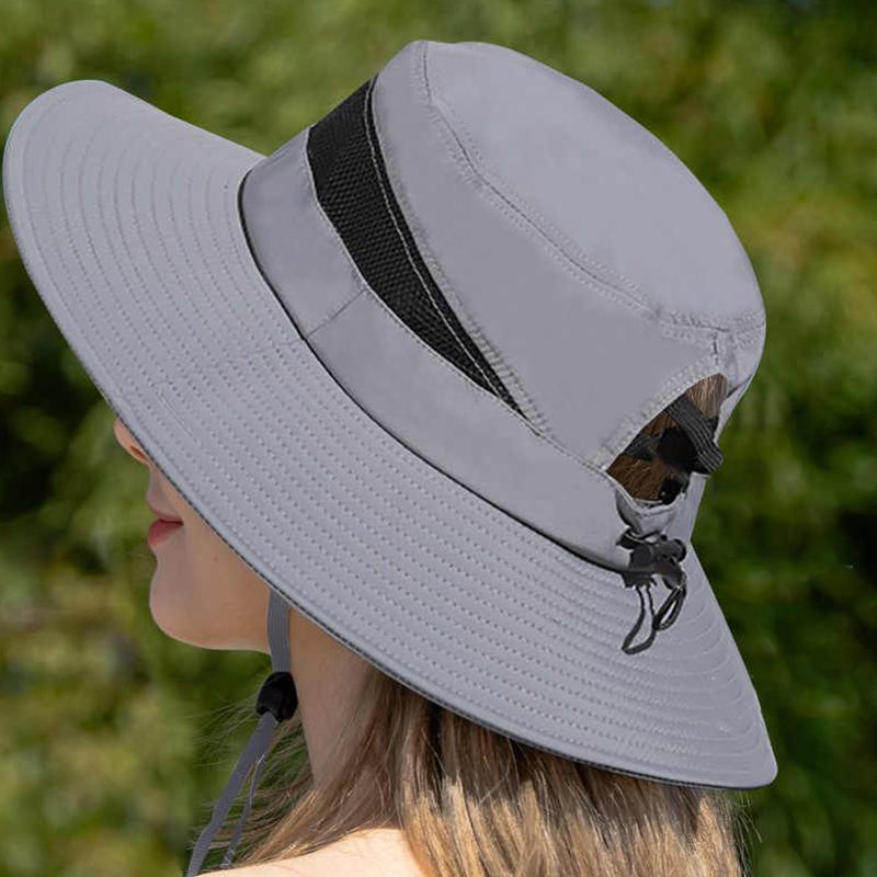 Unisex Breathable Mesh Panel Bucket Hat, Spring Summer UV Protection Sun Hat, Lightweight Outdoor Cap for Work Travel Hiking