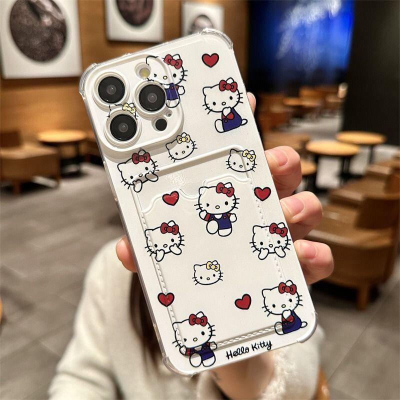 Sanrio Hello Kitty Photo Card Holder Phone Case For Xiaomi Redmi Note 14 Pro 5G Note 13 12 Pro 11 11S 13C 12 12C 10C 5G Cover