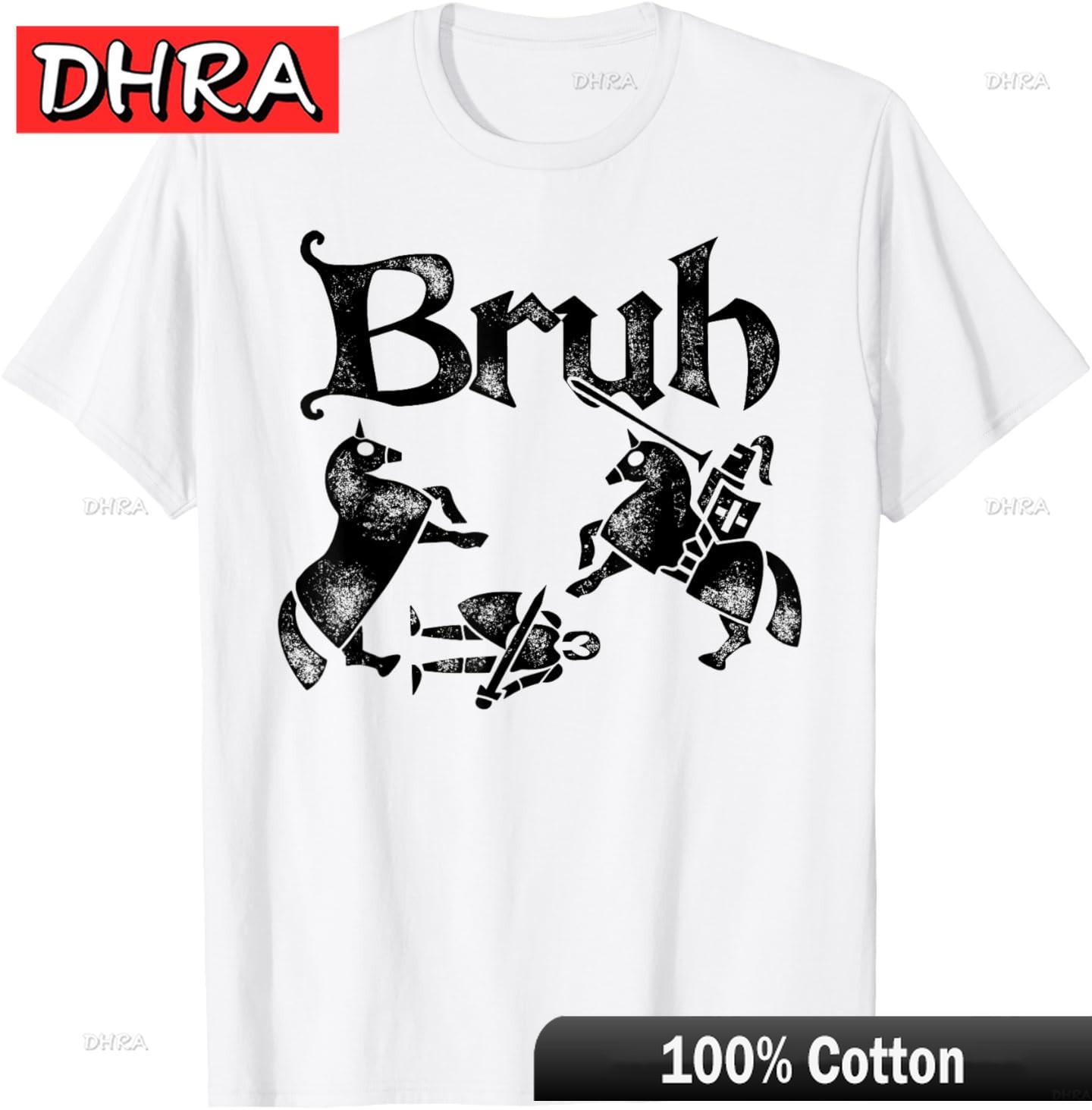 Funny Renfaire Bruh Knight Silhouette Jousting Medieval TShirt Shirts Retro Classic Colorful Tshirts Clothing for Women TShirt S
