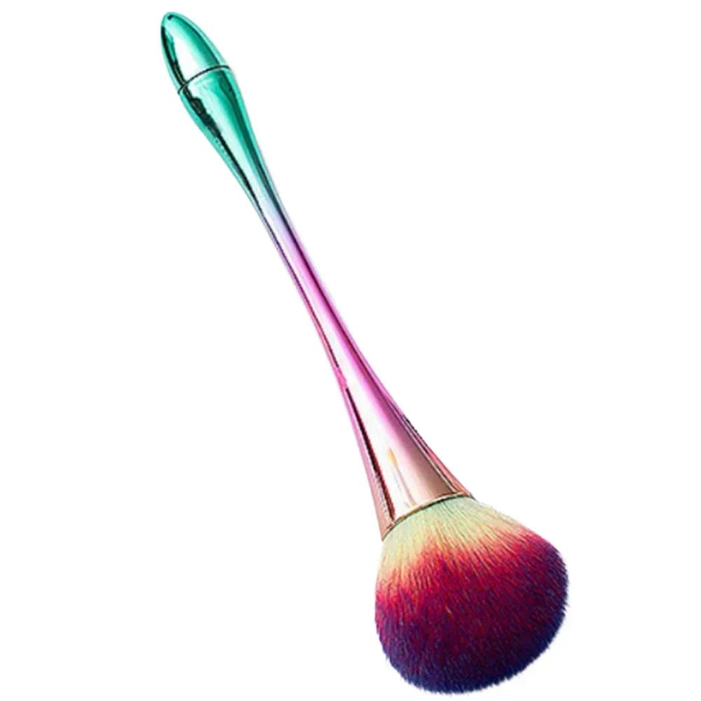 

Кисть для румян из розового золота, щетка для очистки ногтей, профессиональная кисть для макияжа, большой мягкий очиститель для ногтей, инструмент для удаления пудры