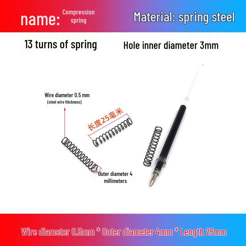 0.5mm Diameter Spring Steel Compression Spring for Precision Experiments and Miniature Helmet