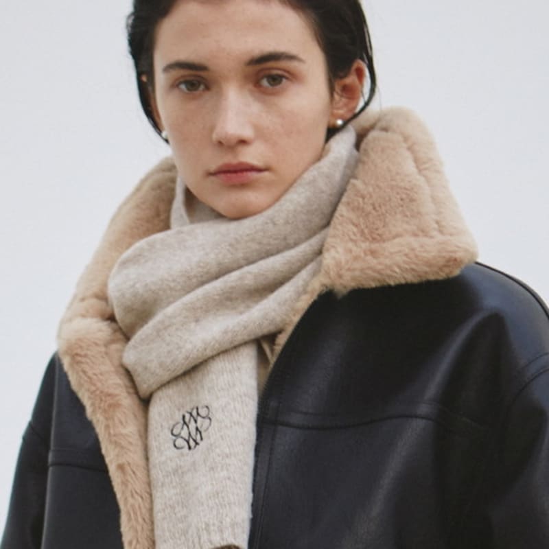 NICK&NICOLE NICOLE PREMIUM wool MUFFLER_OATMEAL