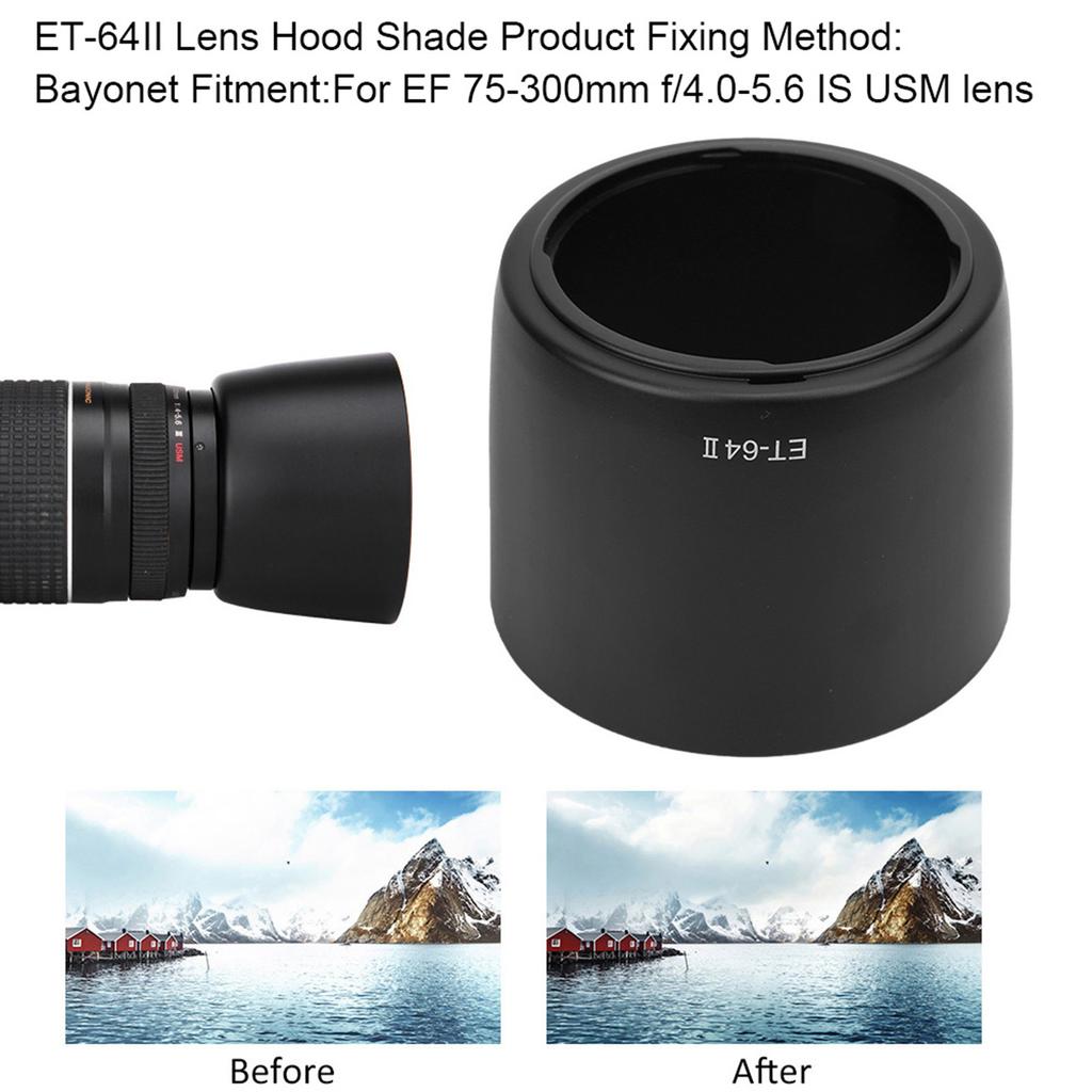 ET64II Quality Plastic Camera Lens Hood Shade for EFS EF 75300mm f 4.05.6 IS USM