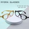 Fashion Myopia Glasses Anti Blue Lamp Blocking Eyeglasses Cat Eye Frame Nearsighted Prescription Eyewear Diopter 0 To -4.0