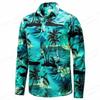 Men's Long Sleeve Hawaiian Coconut 3D Print Beach Shirt