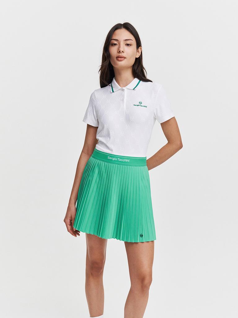 SERGIO TACCHINI W Goat Woven Pleated Skirt (L.Green)