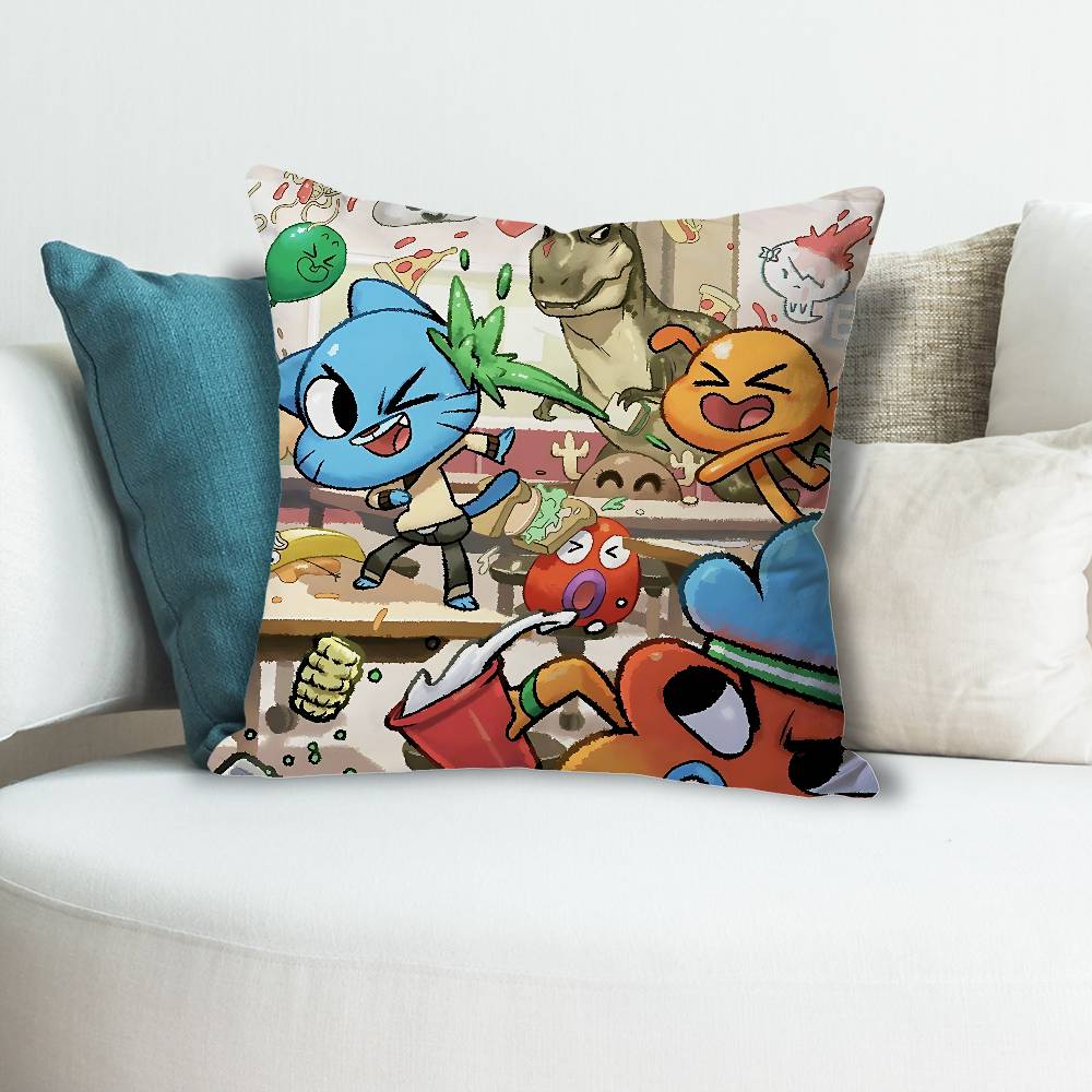 Cartoon AAmazing World GGumball Various Sizes Square Pillow Case For Car Home Bedchamber Decor Custom Valentine gift