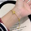 Vietnamese ancient sand gold niche exquisite bracelet micro-inlaid three butterfly hollow bracelet