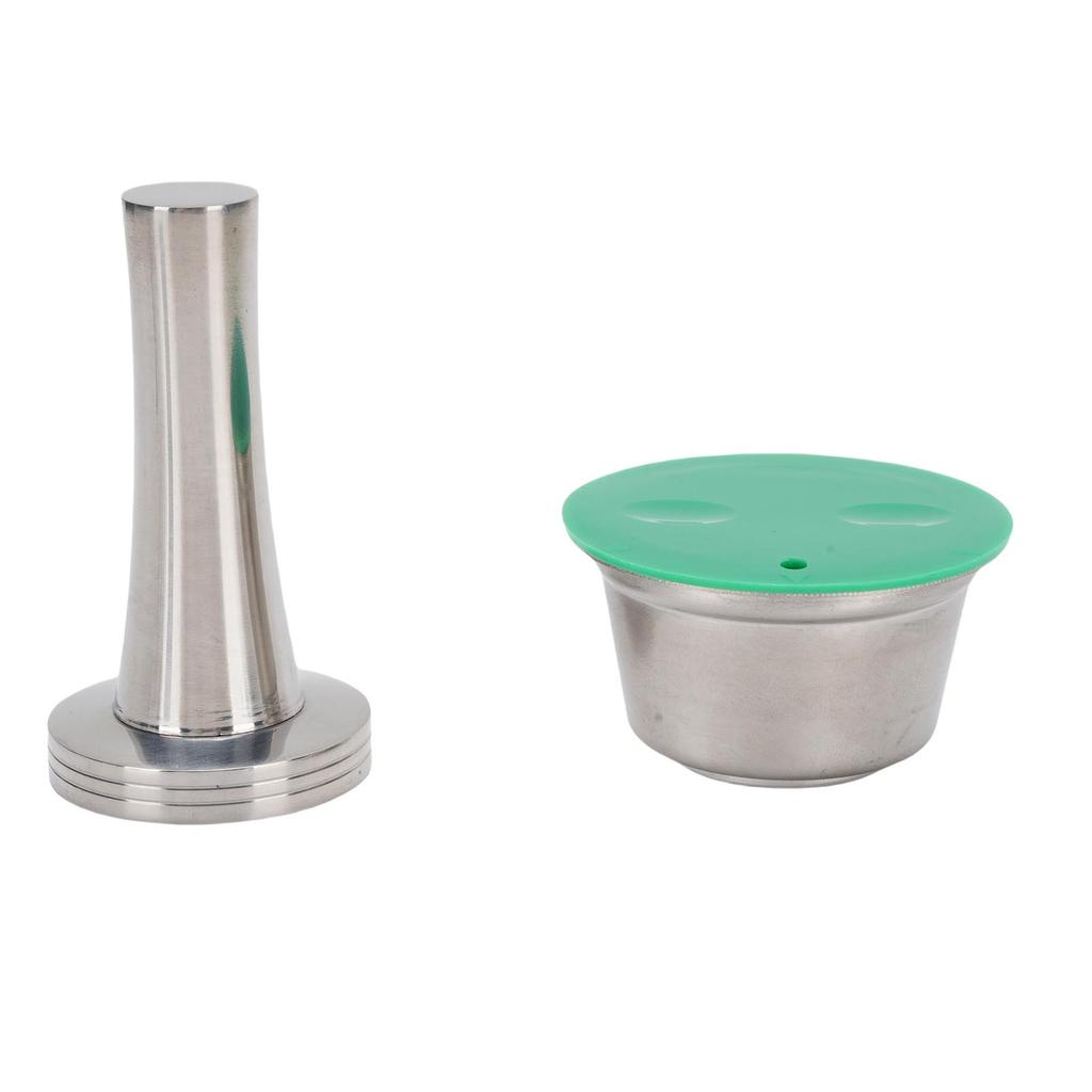 Coffee Capsule Reusable Stainless Steel Coffee Pod with Coffee Tamper Spoon Brush Coffee Machine Supplies