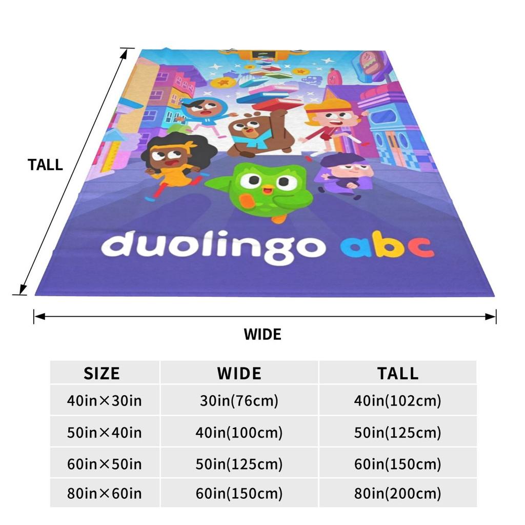 Duolingo Abc Blanket Ultra Soft Throw Blankets for Bed Multiple Sizes Rug Piece