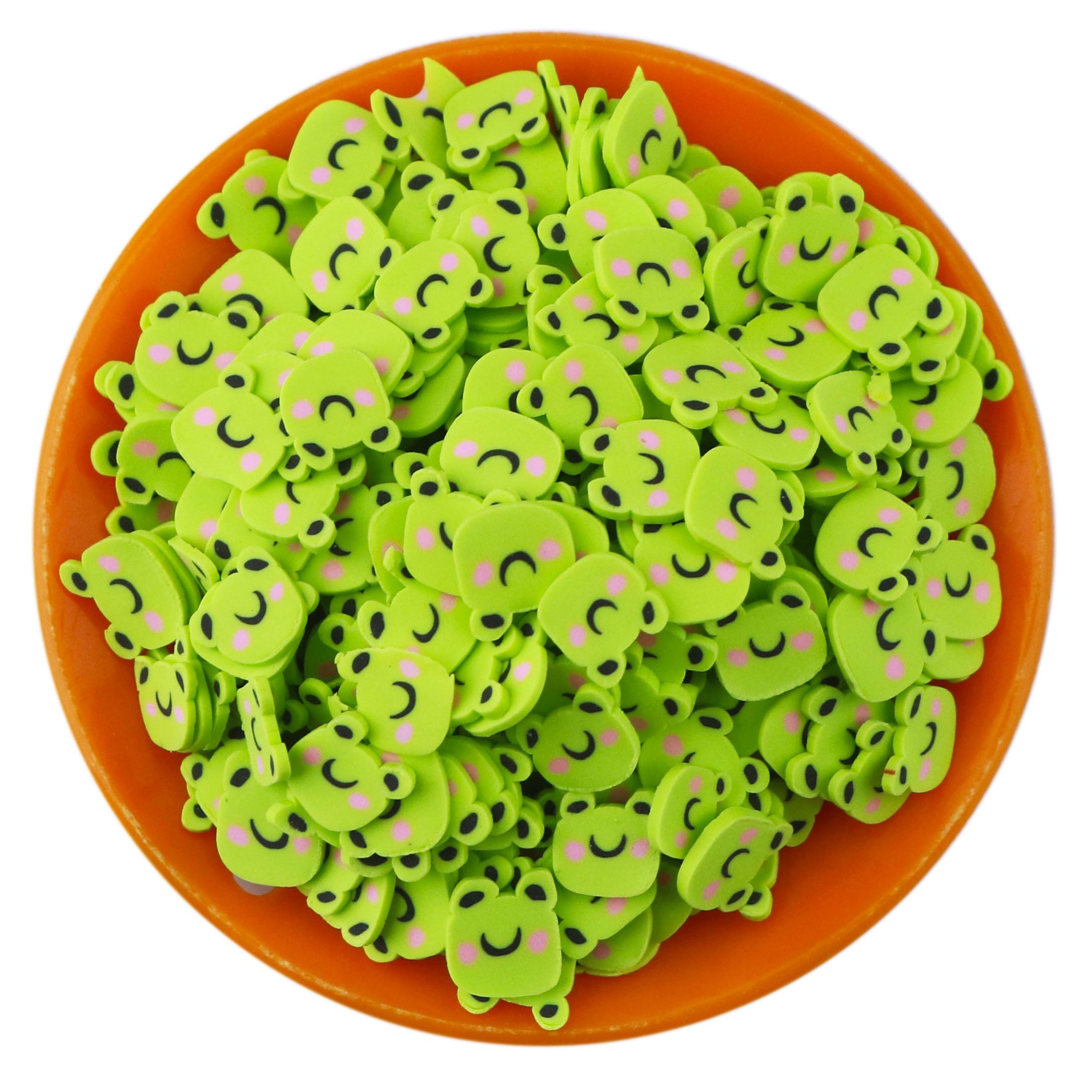 500G Frog Polymer Clay Sprinkles Slices for Slime Filler DIY Clay Crafts Nail Art Decoration 500g/bag