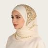 Breathable Muslim Instant Turban Solid Color Islamic Crinkle Shawl New Rhinestone Chiffon Scarf