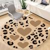 1pc Leopard Print Carpet, Round Non Slip Durable Large Size Office Carpet, Suitable for Office