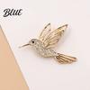 Vintage Alloy Brooch Bling Rhinestone Hummingbird Brooch  Hollow Flying Bird Jewelry Pin  Accessory for Coats Scarves Dresses Shirts Lapel Pin