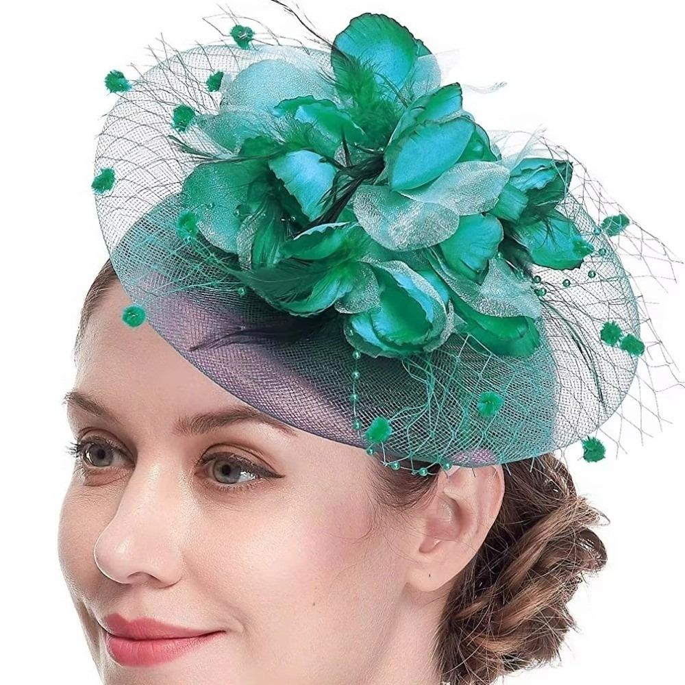 Feathers Veil Hat Headwear Exquisite Bride Headdress Fashion Mesh Fascinator Hat  Wedding