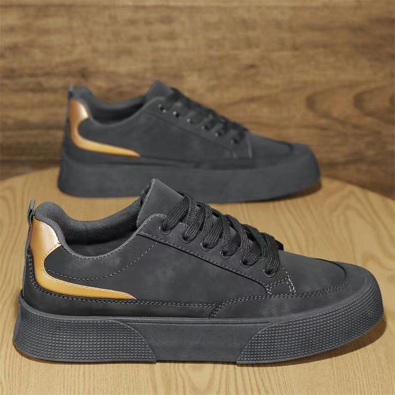 Men'S Shoes Non-Slip And Wear-Resistant Black Board Shoes Men'S Sports Labor Insurance Shoes Breathable Casual Leather Shoes