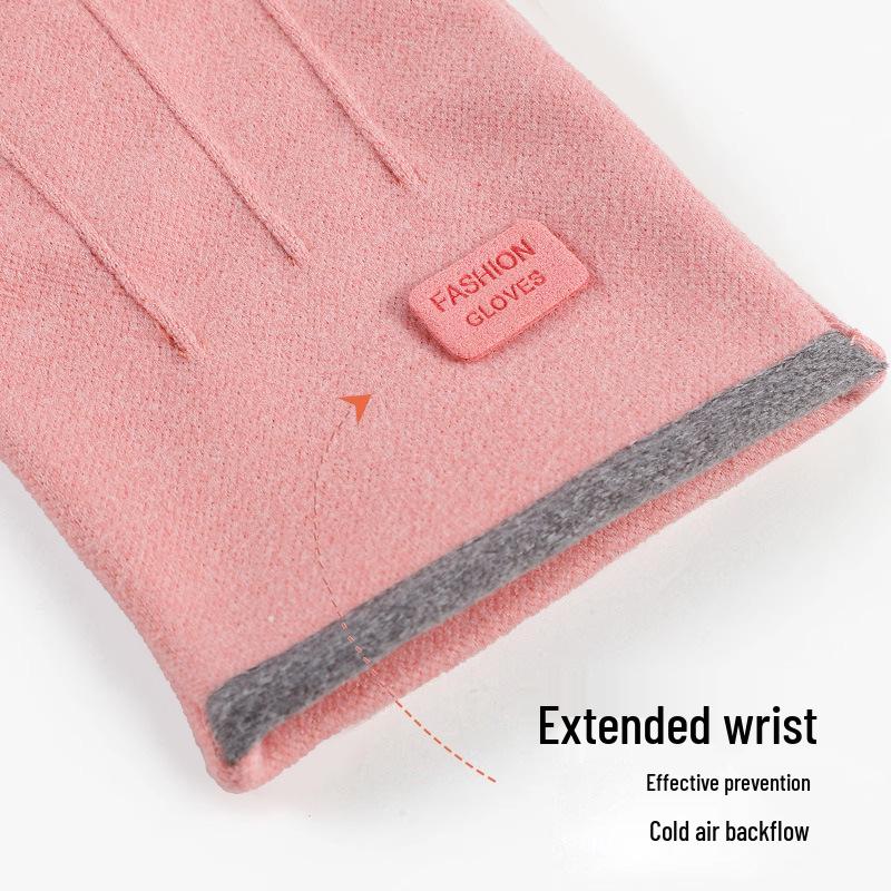 Women's Plus Velvet Thermal Gloves - Warm, Touchscreen-Compatible for Winter Driving & Cycling