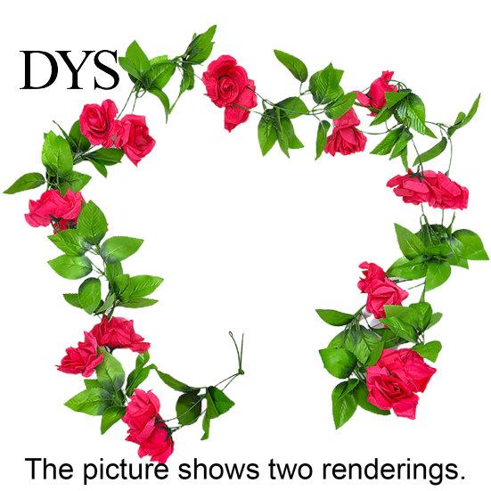 Fake Flower Simulation Eco-friendly Anti-fade 7 Colors Artificial Rose Vine for Household
