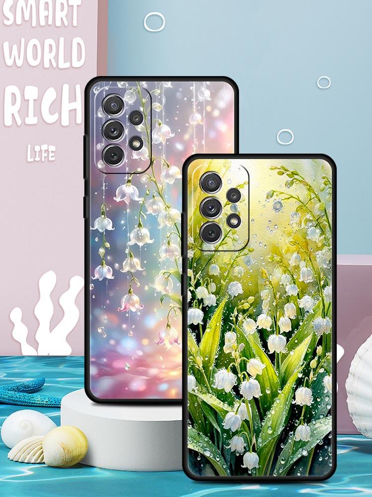 Lily Of The Valley Clear Floral Phone Case for Samsung Galaxy A55 A35 A15 A14 A13 A25 A54 A51 A71 A72 A73 A32 A52 A41 Soft TPU
