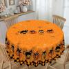 1 Orange Background Tablecloth, Spider Print Halloween Theme Tablecloth, Suitable For Restaurant Kitchens