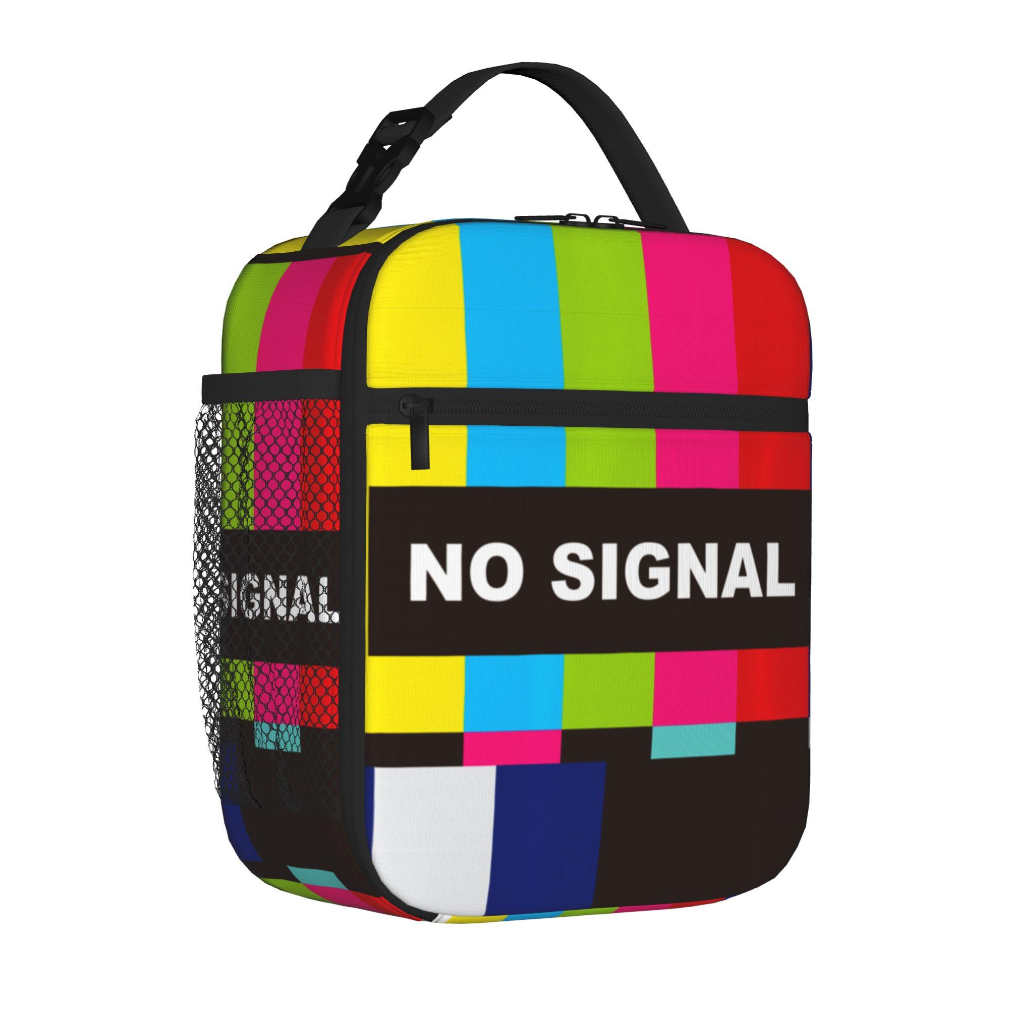 Nostalgia Analog Television No Signal Insulated Lunch Tote Bag for Travel 90 s Portable Cooler Thermal Washable Food Bag One Size
