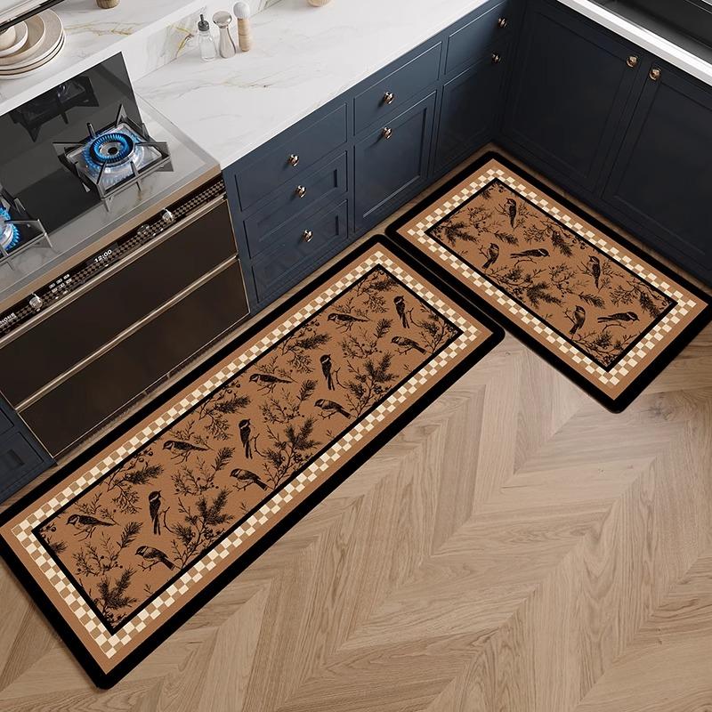 

Diatom Mud Kitchen Carpet Retro Vintage Style Wear-Resistant Oil Absorbent Rugs Bathroom Room Absorbent Non-Slip Foot Mat 1pc 50x80cm