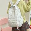 Butterfly Embroidery Backpack Casual Daily Bag Large Capacity School Bag for Students Commuters Minimalist Fashion Design with Tassel Details
