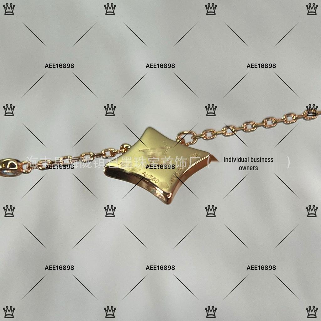 Luksusowa bransoletka damska ze srebra próby 925, wysadzana diamentami, z białą masą perłową i motywem czterolistnej koniczyny, z 18-karatowego różowego złota