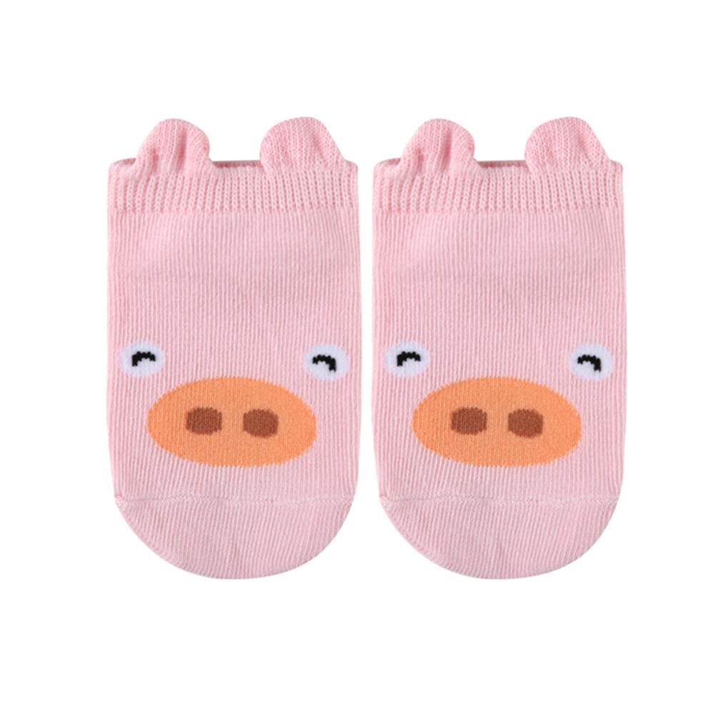 Cartoon Pattern Infant Baby Boy Girl Cotton Short Antiskid Socks Feet Wear Toddler Hosiery