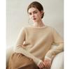 Women's 100% Cashmere Slimming Round Neck Color Block Two-Piece Look Knit Sweater