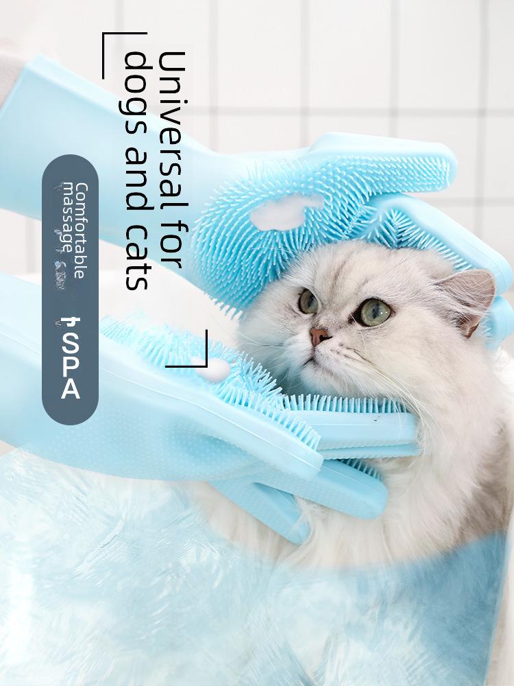 Puppy & Cat Silicone Bath Brush: Gentle Pet Washing Gloves for Golden Retrievers
