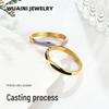 Minimalist Black & White Epoxy Resin Ring - 14K Titanium Steel, Non-Fading, Women's Niche Design