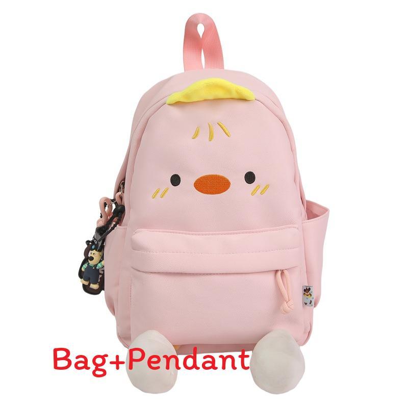 Kawaii Duck Backpack With Soft Nylon Material And Zipper Closure For Travel