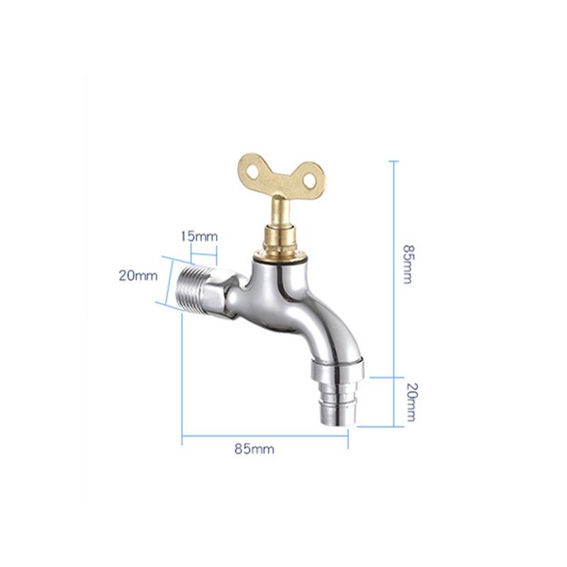 1pc Faucet Quick Open Single Cold Porcelain Core Washing Machine 1/2' Outdoor Anti-theft With Key Mop Pool Tap