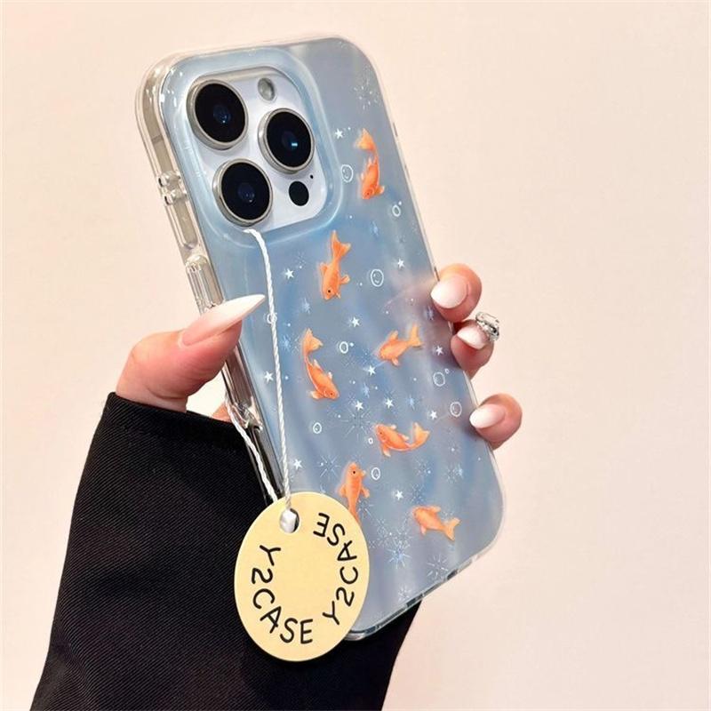 Meteor IND Double layered Star Bubble Little Goldfish Phone Case for iPhone 11 12 13 14 15 16 Pro Max