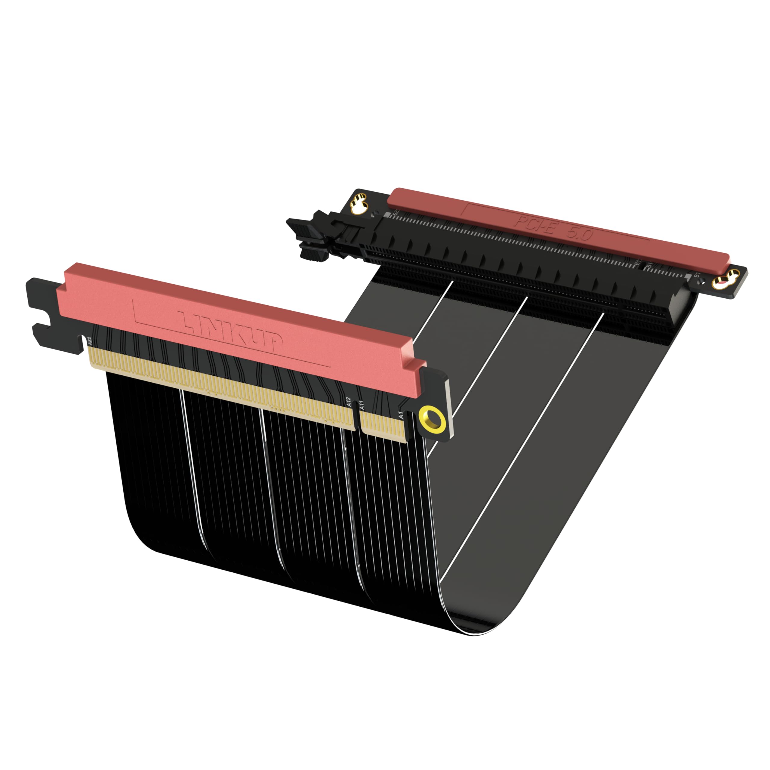 

LINKUP AVA5 PCIE Riser Cable Compatible with RTX5090 RX9070 GPU x16 Speed Compatible with PCIe Designed for Mini ITX Case Dual Reverse Black 19cm -