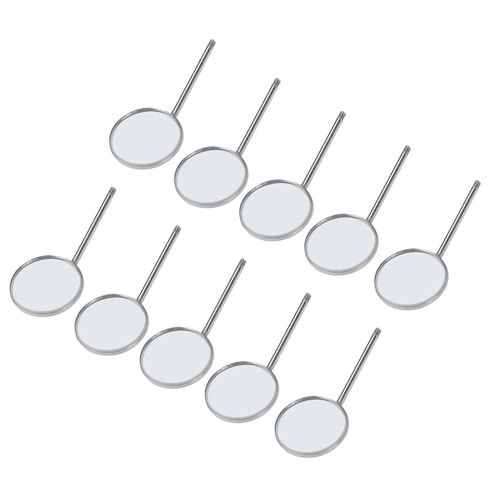10pcs Type 5 Dental Inspection Mirror Stainless Steel Clear Observation Oral Care Teeth Mirror