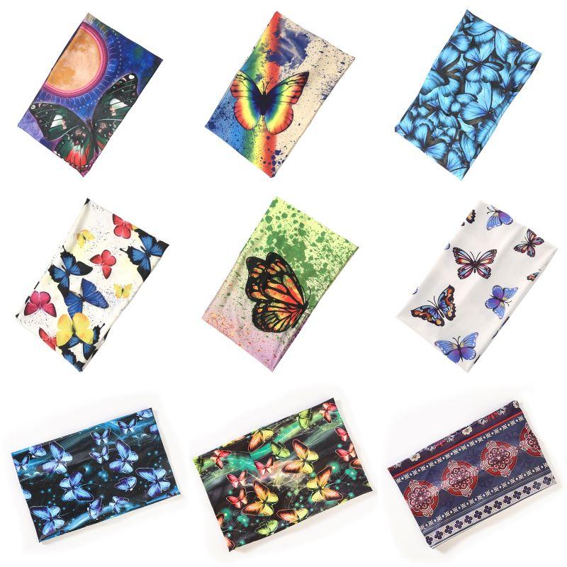 Butterfly Pattern Headband For Women Fashion Hairbands Sports Hair Band Sweat Bandanas Girl Headwear Turbans Elastic Accessories