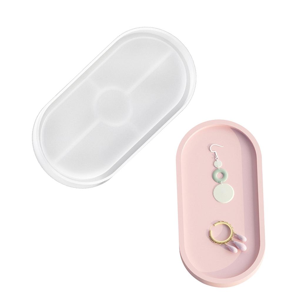 Jewelry Holder Organizer Mold Oval Plate Dish Cup Mat Silicone Mould DIY Storage Tray Coaster Epoxy Resin Molds Crafts