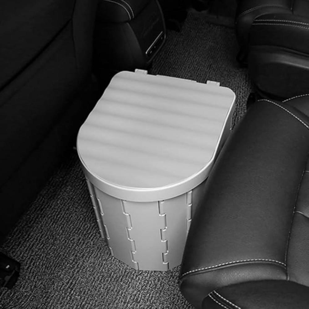 Car Toilet Seat Outdoor Travel Emergency Portable with Cover Car Commode, Foldable PVC Durable Trash Can, Load-Bearing 150kg