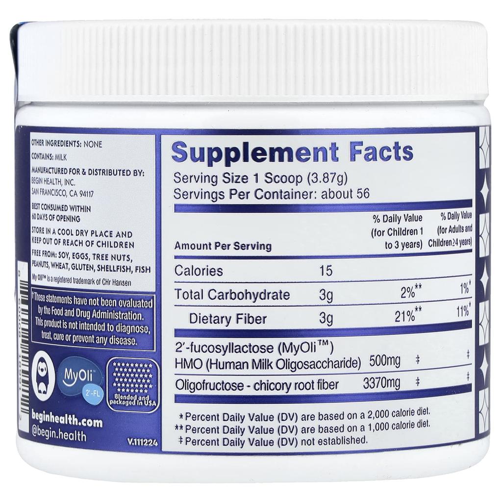 Begin Health, Children's, Growth Prebiotic, Ages 1+, Unflavored, 216.7g (7.6oz)