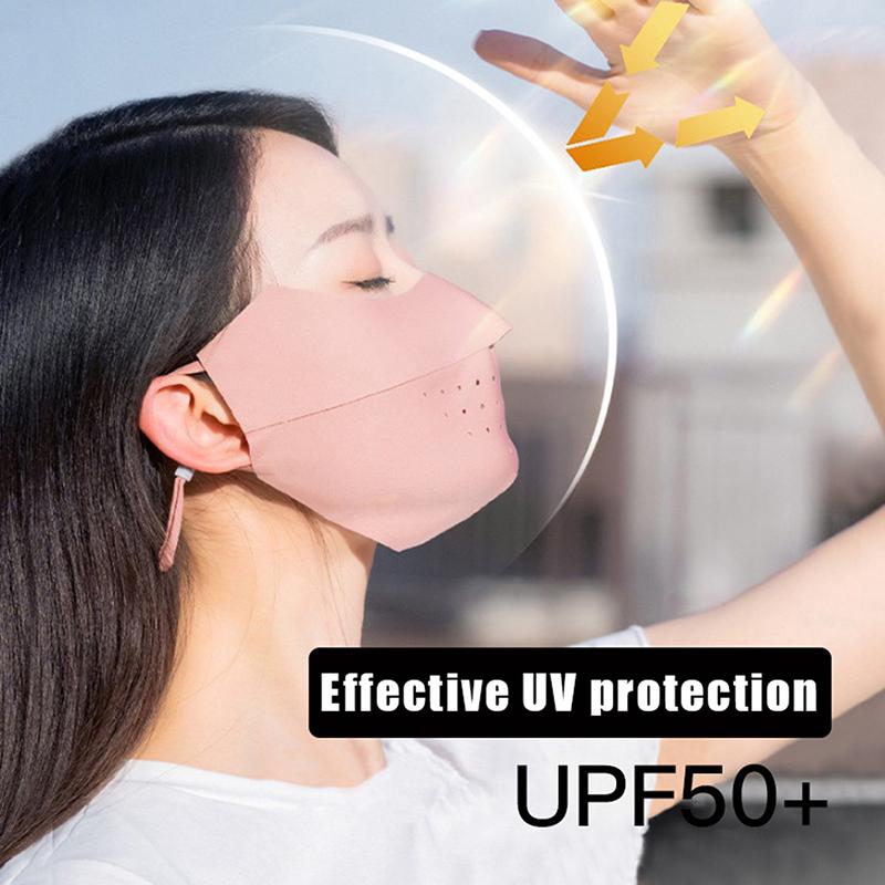 Ice Silk Face Mask Uv Sun Protection Summer Adjustable Breathable Mask Men Women Outdoor Running Cycling Sports Mask