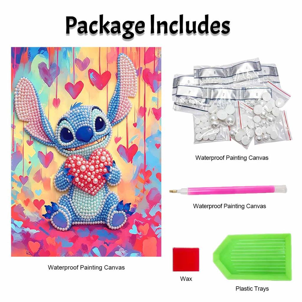 Disney Stitch Pearl Painting Handmade Diy Pearl Art Painting Simple Living Room Hanging Painting Decoration