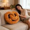 Cowhorn Bun Cartoon Cushion With Plush Outer For Living Room Decor