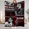 Michael-Jackson Ρετρό Εκτύπωση HD Κουβέρτα Μαλακή Ρίχτρα για Σπίτι Υπνοδωμάτιο Κρεβάτι Καναπέ Ταξίδι Γραφείο Μονόχρωμη Κάλυψη Κουβέρτα Ενήλικες